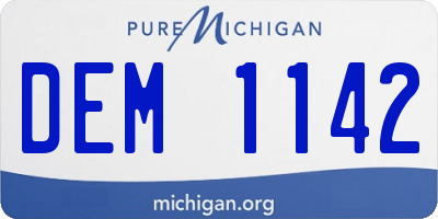 MI license plate DEM1142