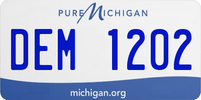 MI license plate DEM1202