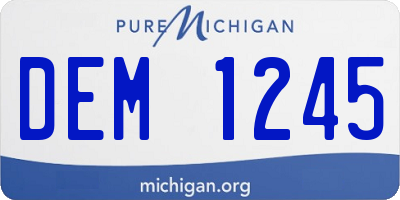 MI license plate DEM1245