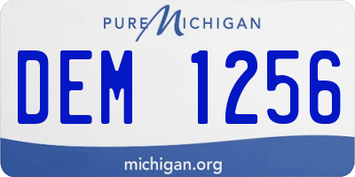 MI license plate DEM1256
