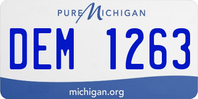 MI license plate DEM1263