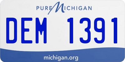MI license plate DEM1391