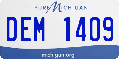 MI license plate DEM1409
