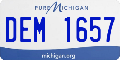 MI license plate DEM1657