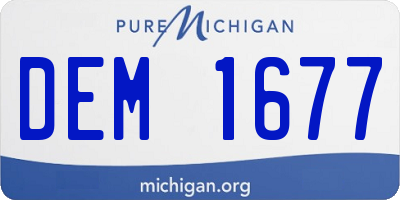 MI license plate DEM1677