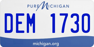 MI license plate DEM1730