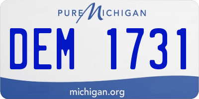 MI license plate DEM1731