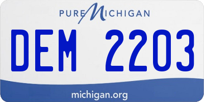 MI license plate DEM2203