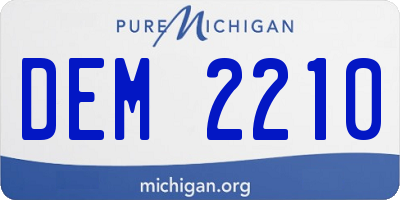 MI license plate DEM2210
