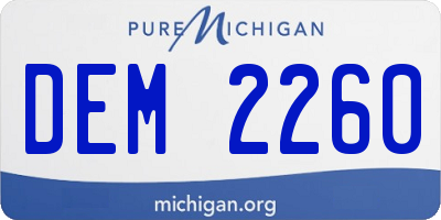 MI license plate DEM2260