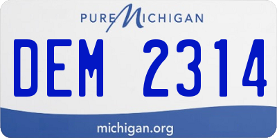 MI license plate DEM2314