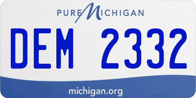 MI license plate DEM2332