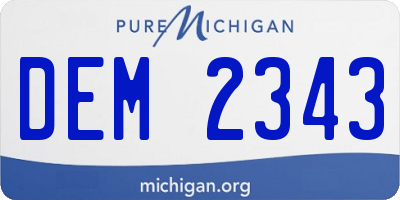 MI license plate DEM2343