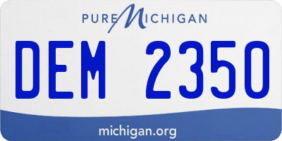 MI license plate DEM2350