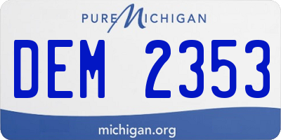 MI license plate DEM2353