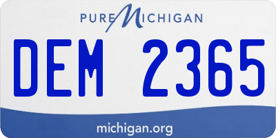 MI license plate DEM2365