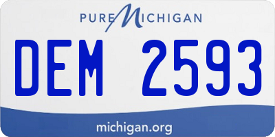 MI license plate DEM2593