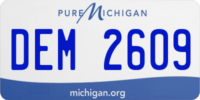 MI license plate DEM2609
