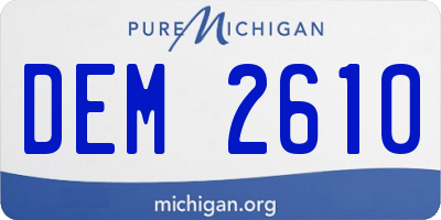 MI license plate DEM2610