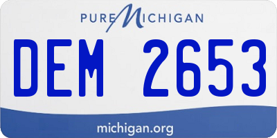 MI license plate DEM2653