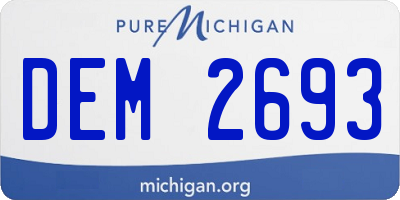 MI license plate DEM2693