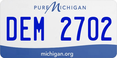 MI license plate DEM2702