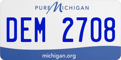 MI license plate DEM2708