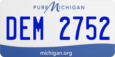 MI license plate DEM2752
