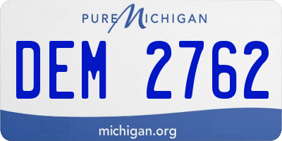 MI license plate DEM2762