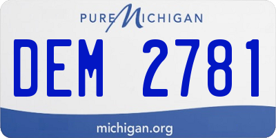 MI license plate DEM2781