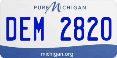 MI license plate DEM2820