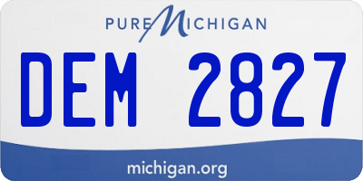 MI license plate DEM2827