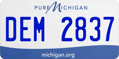 MI license plate DEM2837
