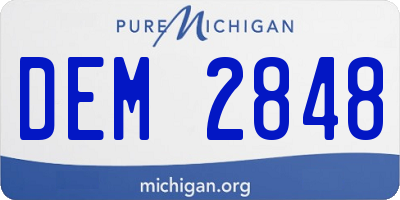 MI license plate DEM2848