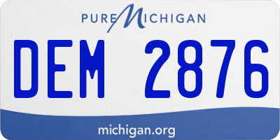 MI license plate DEM2876