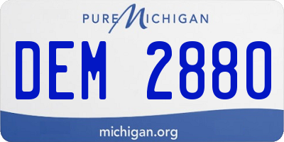 MI license plate DEM2880