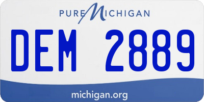 MI license plate DEM2889