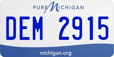MI license plate DEM2915