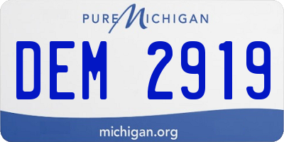 MI license plate DEM2919