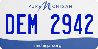 MI license plate DEM2942