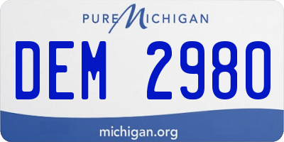 MI license plate DEM2980