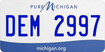 MI license plate DEM2997