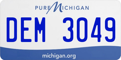MI license plate DEM3049
