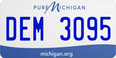 MI license plate DEM3095