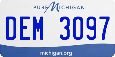 MI license plate DEM3097