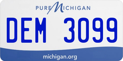 MI license plate DEM3099