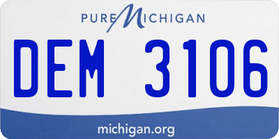 MI license plate DEM3106