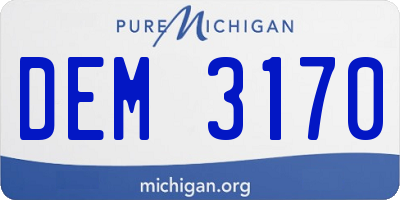 MI license plate DEM3170