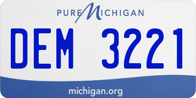 MI license plate DEM3221