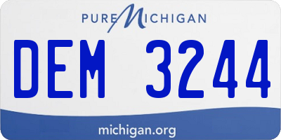 MI license plate DEM3244